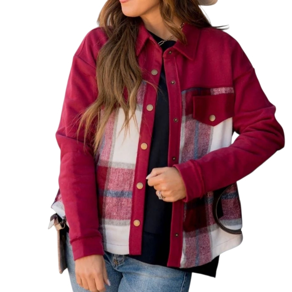 Plaid Button-Up Shacket - Picture 4 of 4